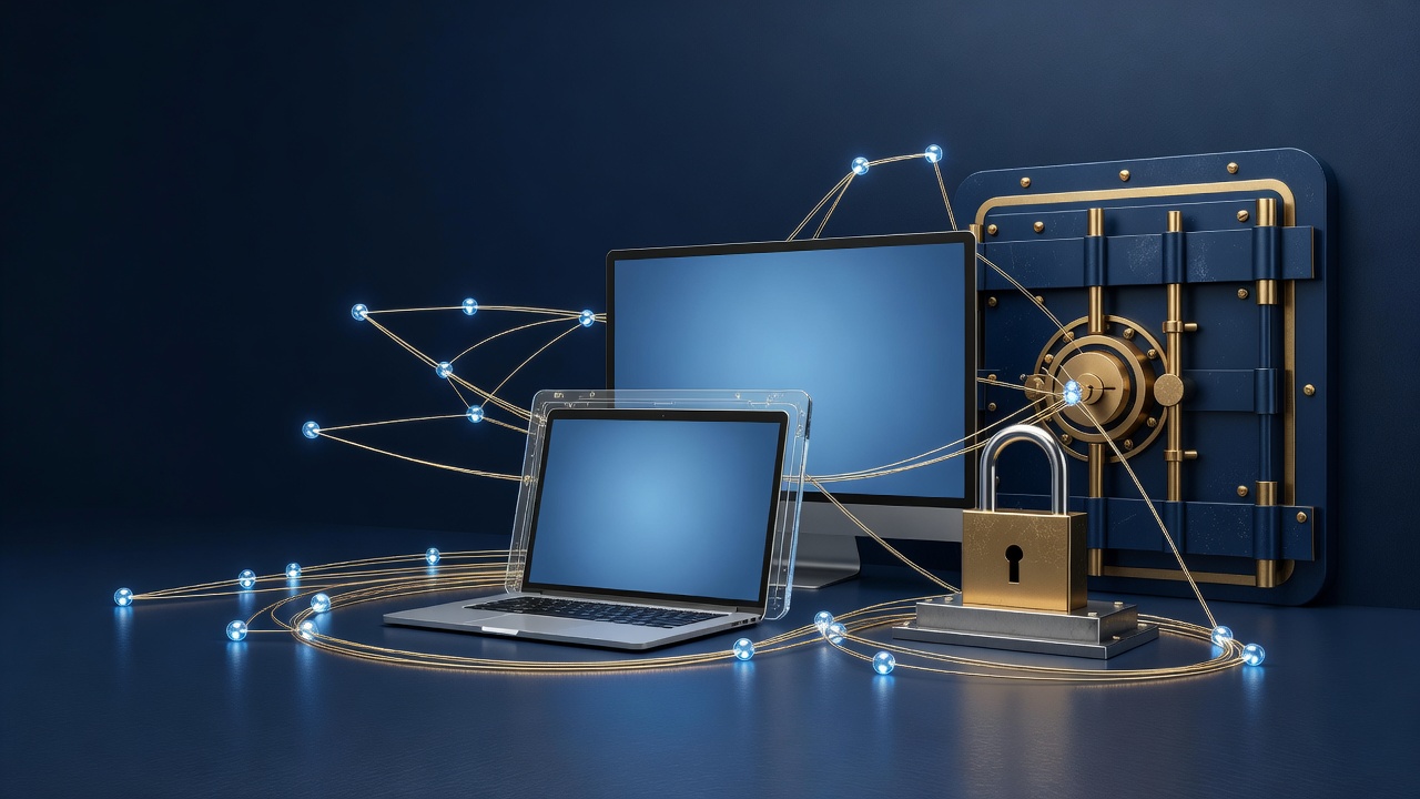 Control de dispositivos y accesos protegidos por escudos y bóveda