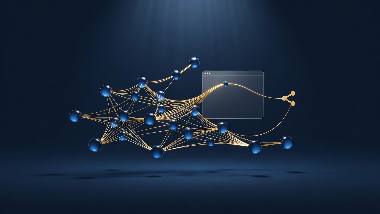 Red de presencia digital donde la marca aparece en la web y en la inteligencia artificial