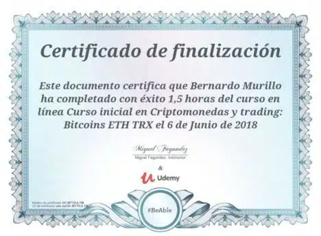 Curso inicial en Criptomonedas y trading Bitcoins ETH TRX