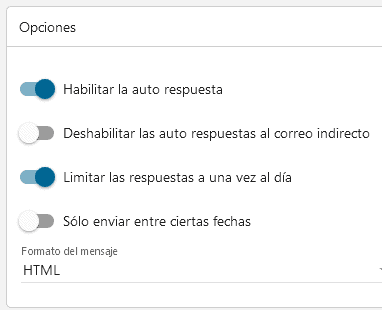 ajustes net4email configurar correos de autorespuestas empresas de turismo