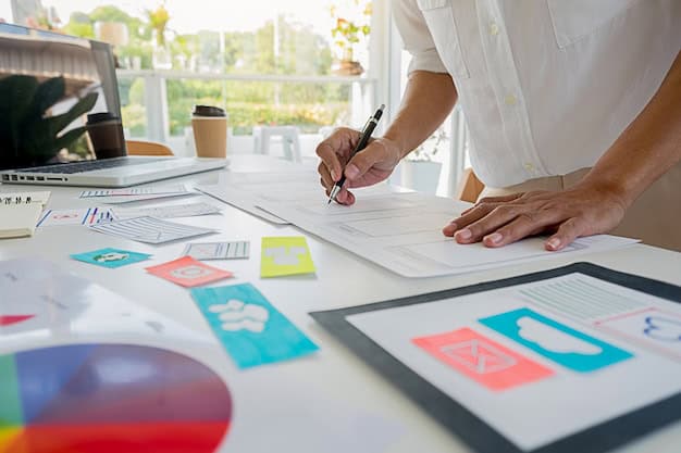 Creative web designer planning application and developing template layout, framework for mobile phone. user experience (ux) concept. Premium Photo